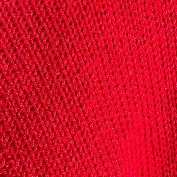 Vintage Red Sweater L Gold Beaded Sequin Roses Knit Holiday 80s Glam Pullover - Picture 9 of 11